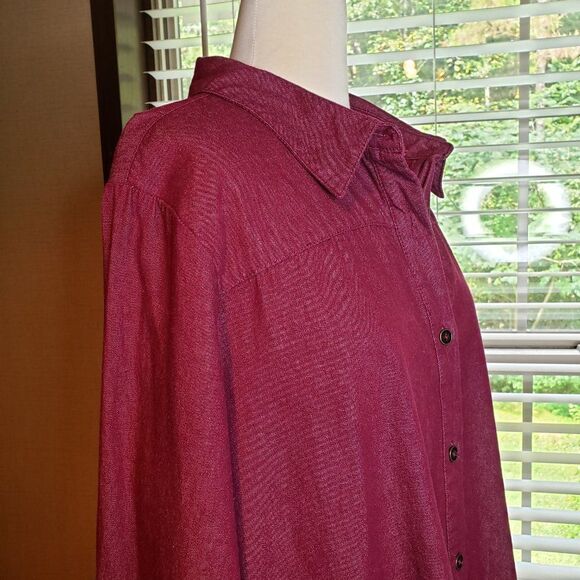 Vintage Pretty Joan Rivers Raspberry Pink Denim Jean Jacket womens 1X Shirt - Picture 3 of 10